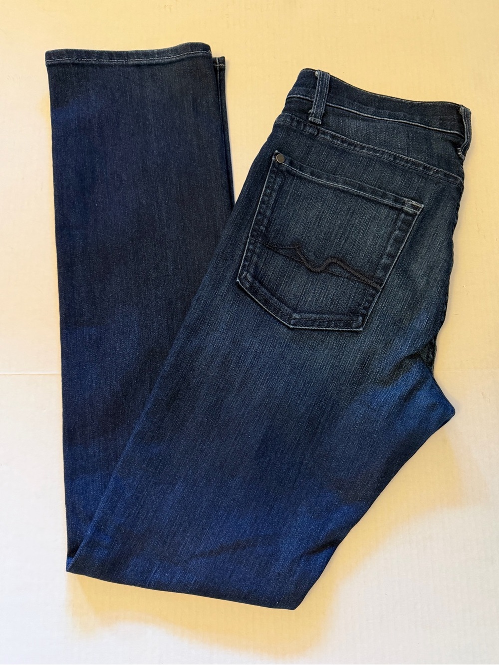 7 For All Mankind Women's Dark Wash Straight Leg Jeans Sz-28. D7